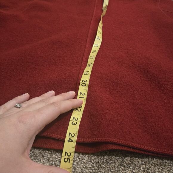 Vintage HERMAN GEIST XL Red Boiled Wool With Hood Button Down Jacket Warm - Picture 6 of 7